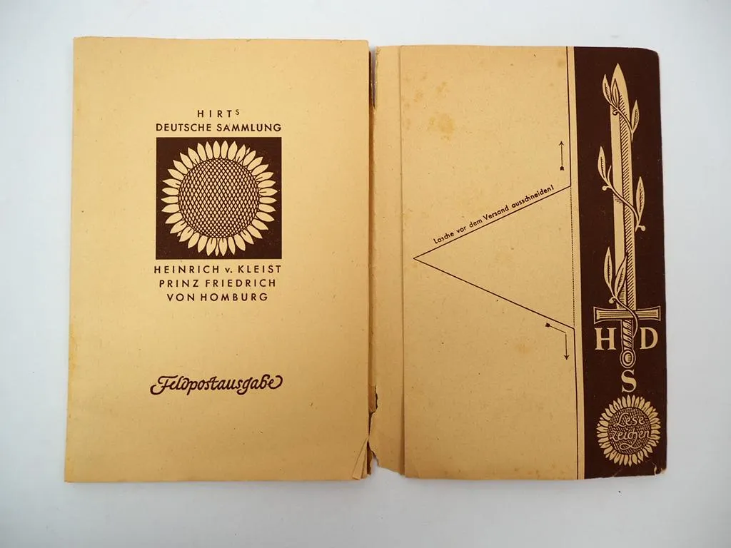 Hirts Deutsche Sammlung Feldpostausgabe 1941 Kleist Prinz Friedrich von Homburg