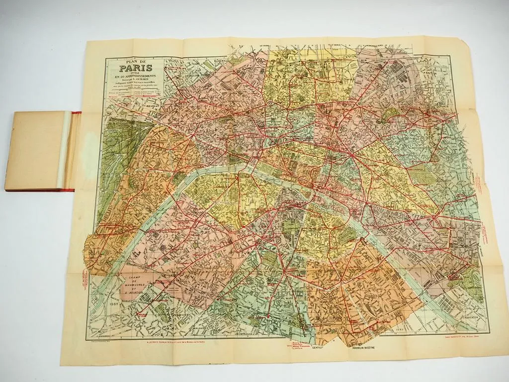 Historischer Stadtplan Paris mit Strassenverzeichnis 1939