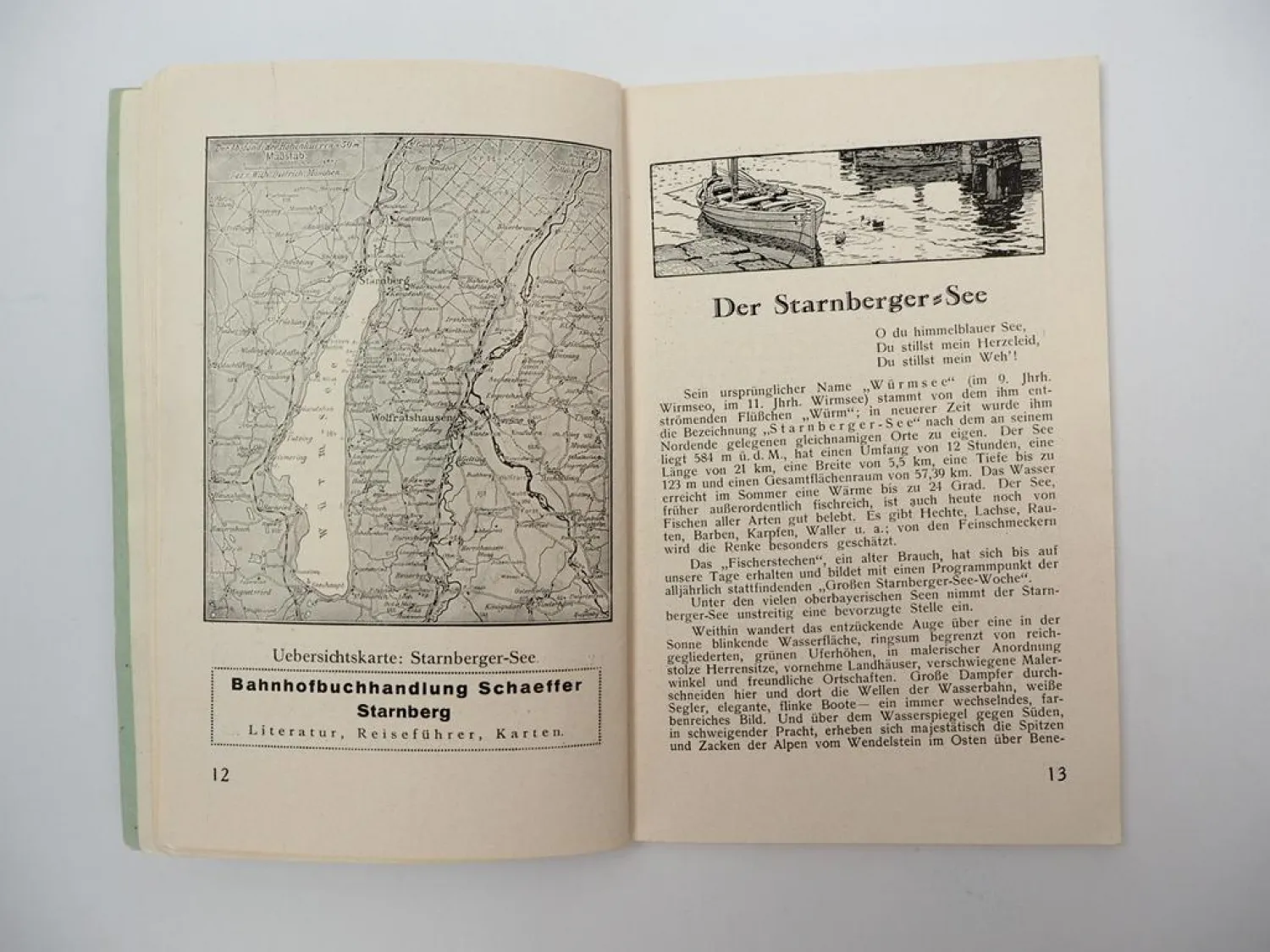 Historisches Wanderbuch Starnberger See Ammer See 1930 München