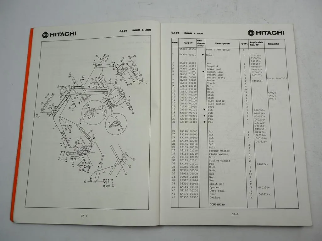 Hitachi UE 30 Hydraulic Excavator Parts List Parts Catalog