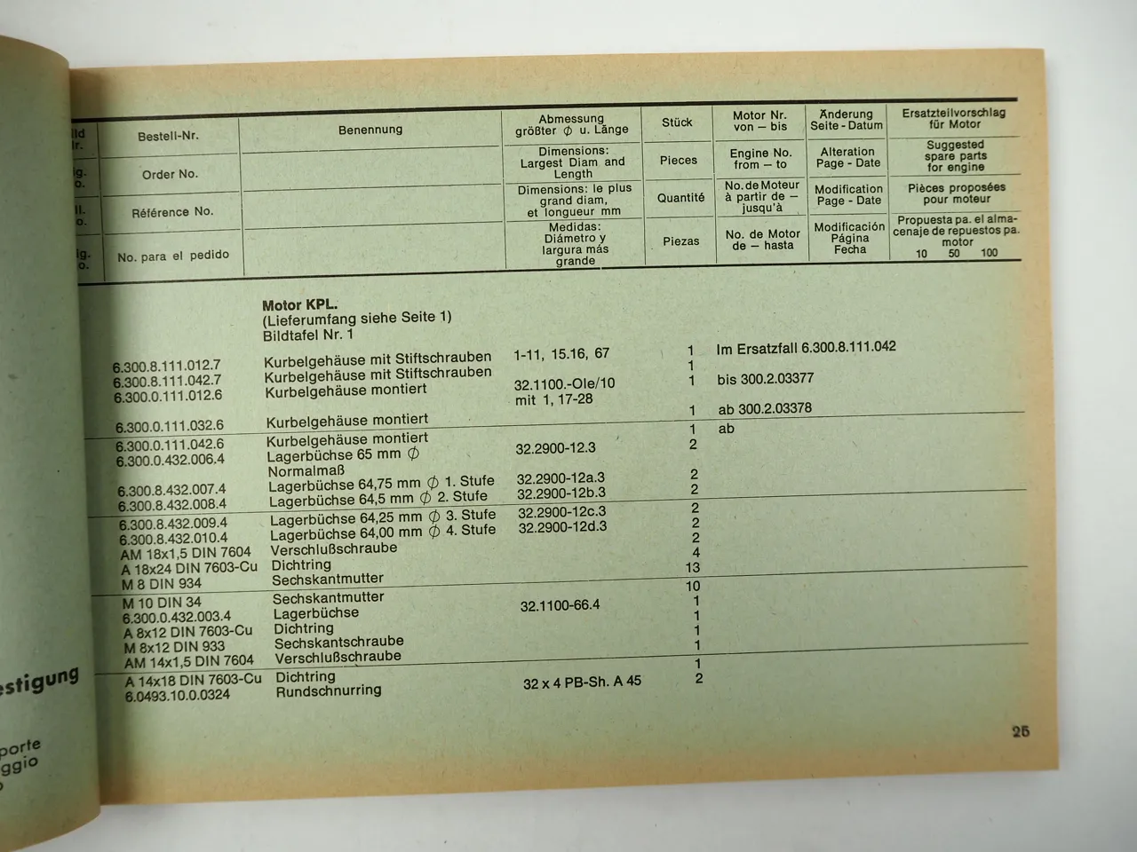 Holder A20 A21S Schlepper Ersatzteilliste Spare Parts List 1965