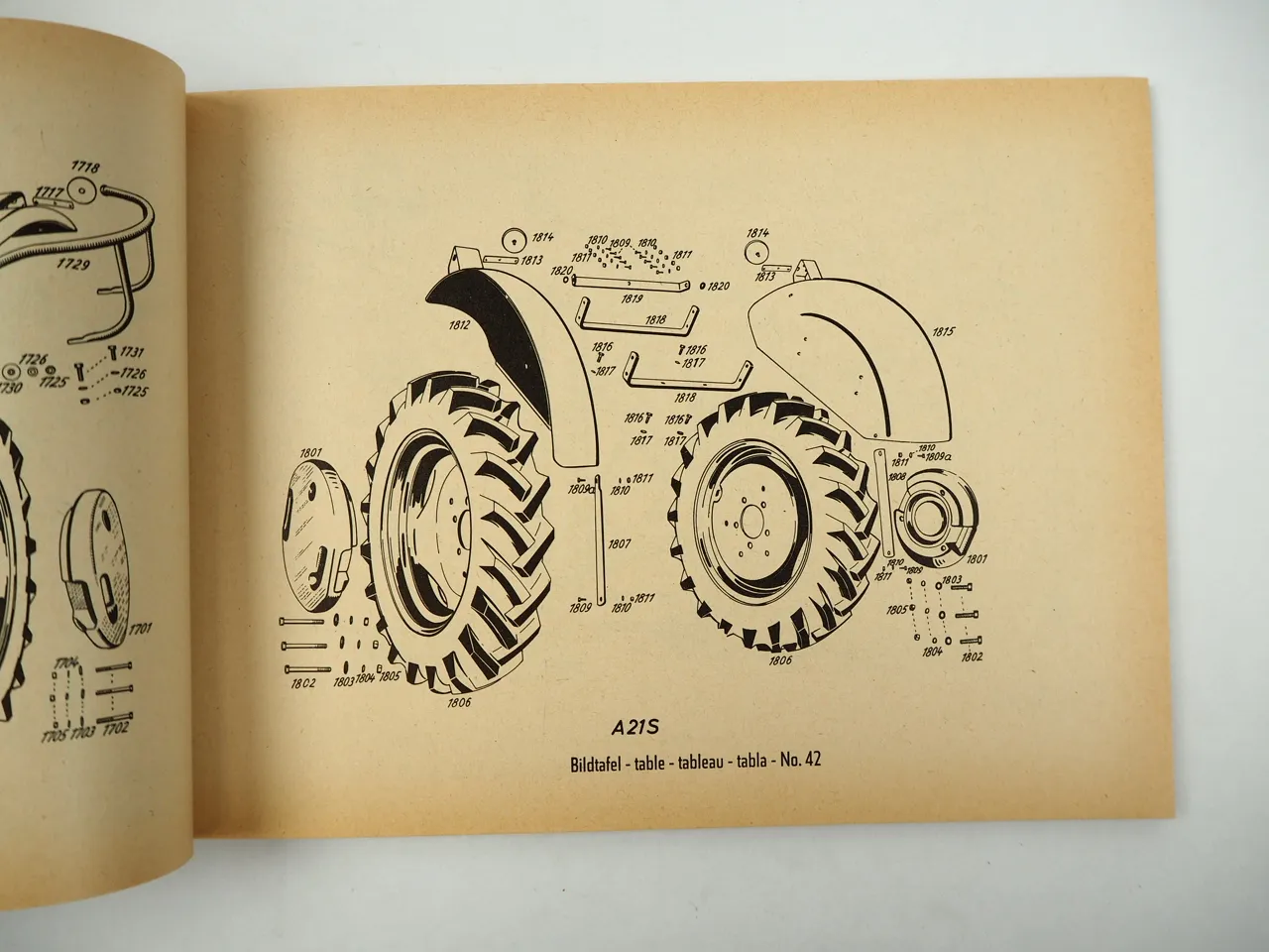 Holder A20 A21S Schlepper Ersatzteilliste Spare Parts List 1965