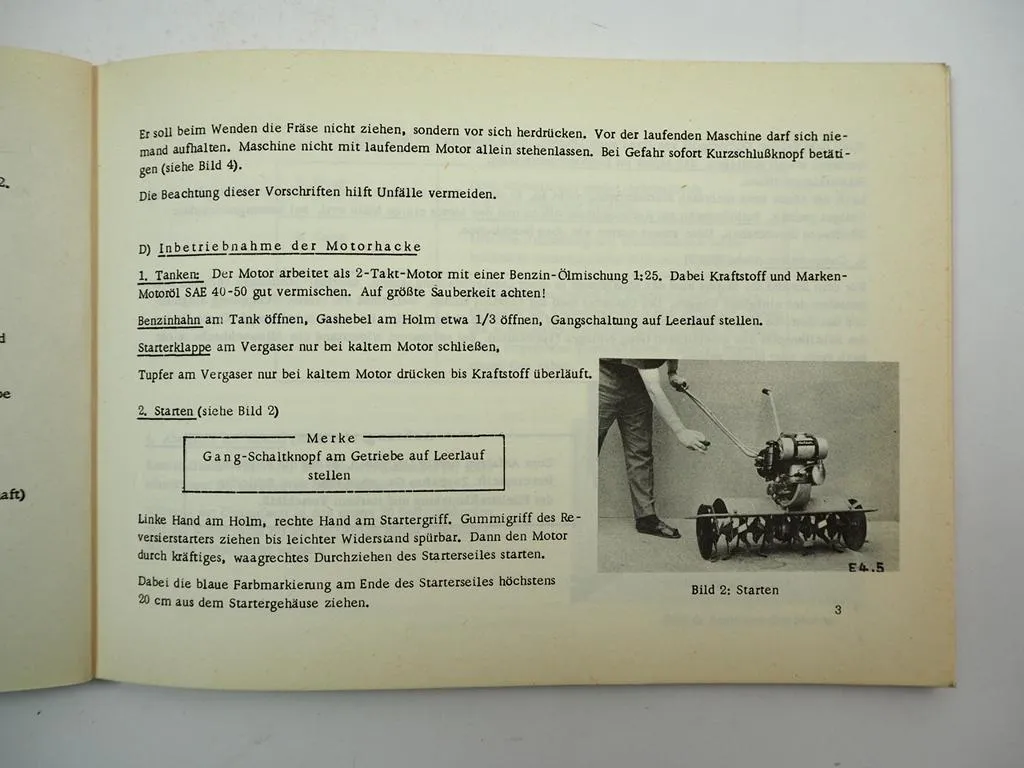 Holder E4 Allzweckhacke Betriebsanleitung Ersatzteilliste 1966