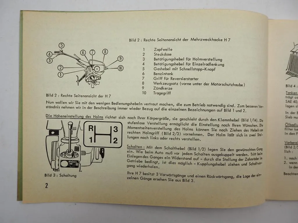 Holder H7 Mehrzweckhacke 1365-1 Mähwerk Betriebsanleitung Ersatzteilliste 1970