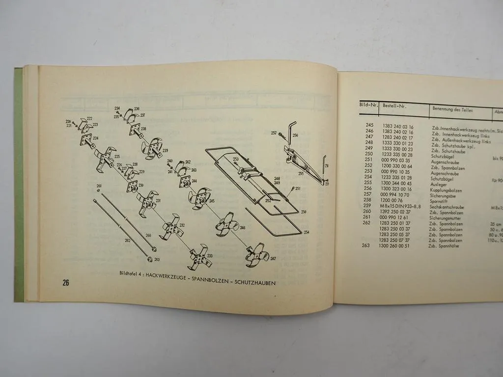 Holder H7 Mehrzweckhacke 1365-1 Mähwerk Betriebsanleitung Ersatzteilliste 1970