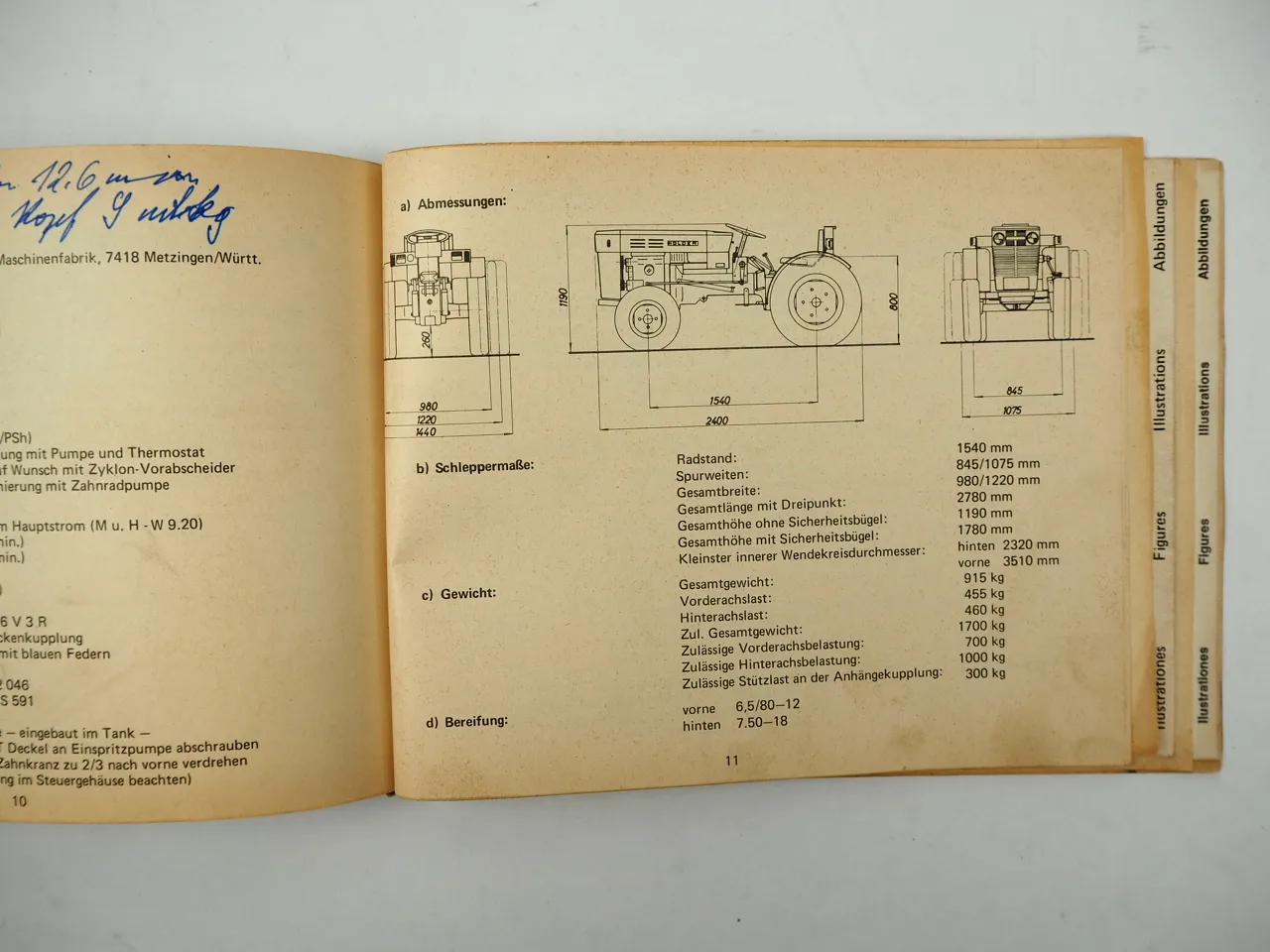 Holder P60 Schlepper Betriebsanleitung Bedienungsanleitung 1974