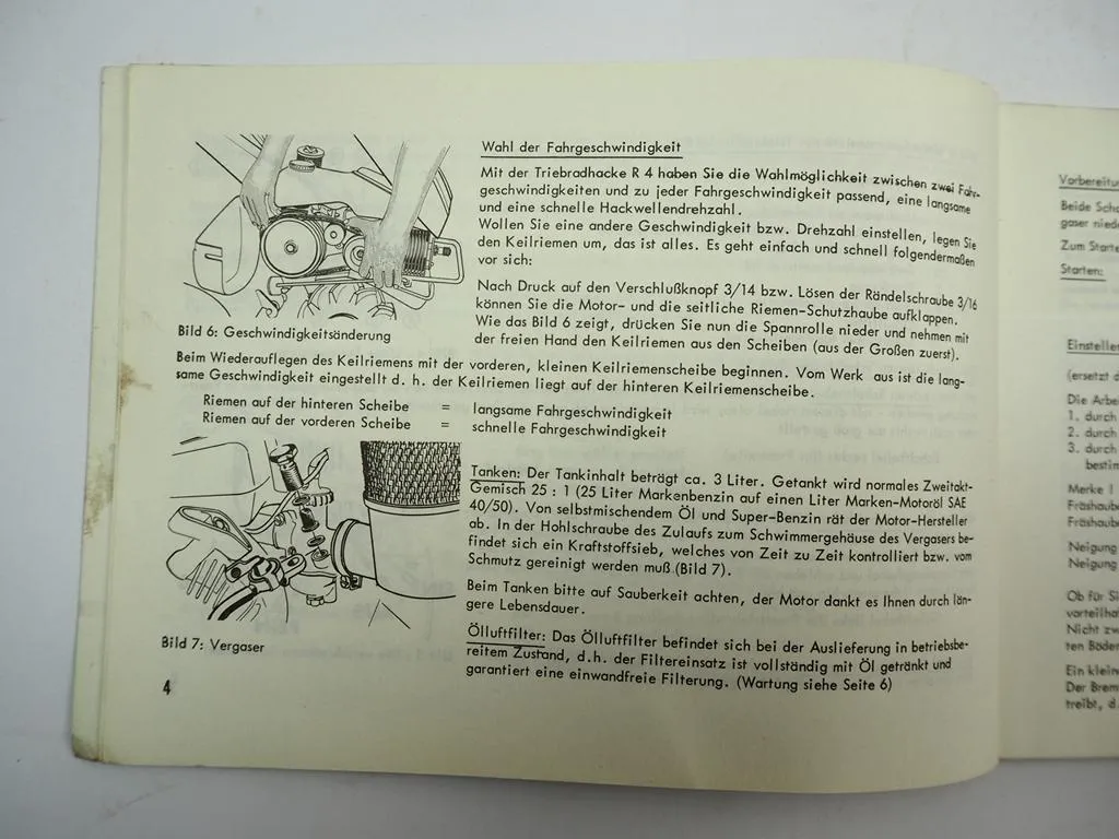 Holder R4 Triebradhacke Betriebsanleitung Ersatzteilliste 1968