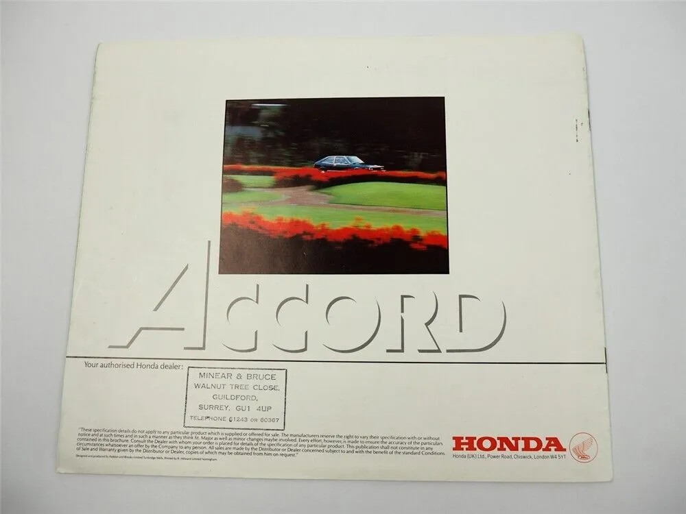 Honda Accord 1 Prospekt Brochure ca. 1976