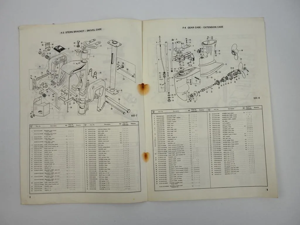 Honda B75 K1 Marine Engine Aussenborder Shop Manual and Parts List 1972