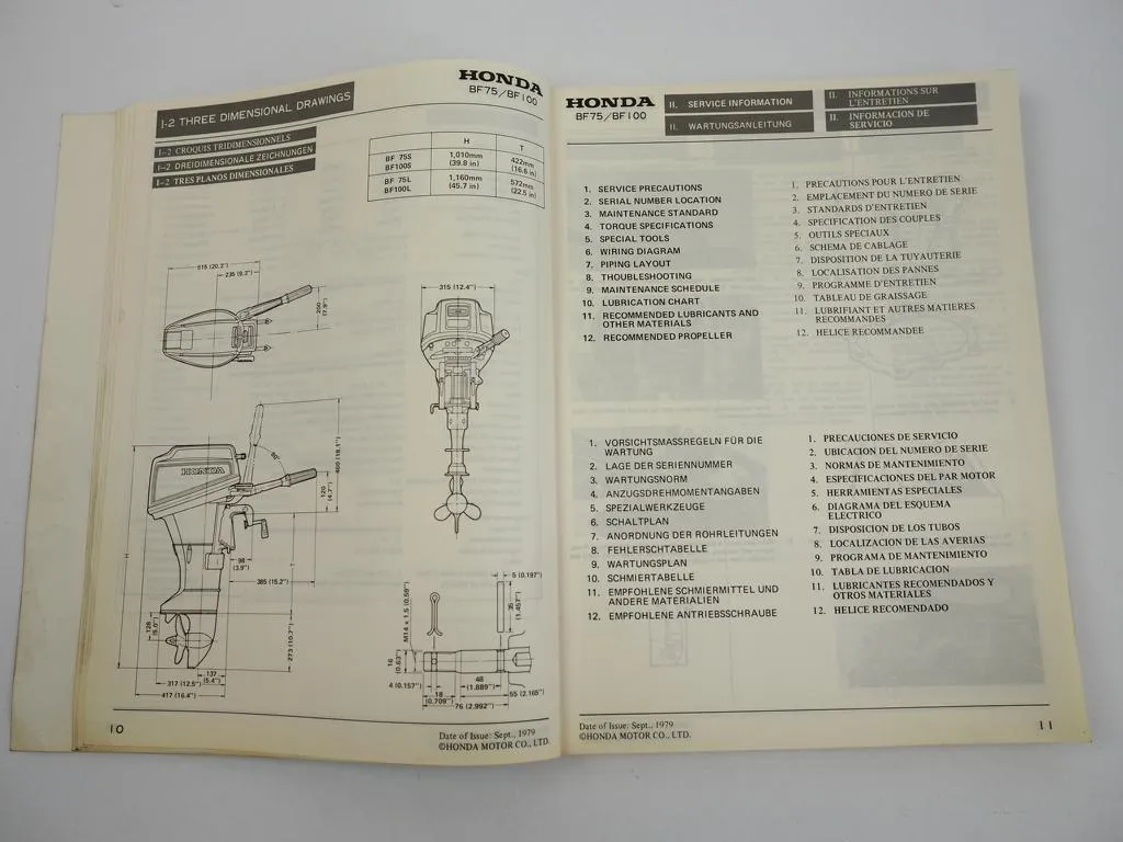 Honda BF 75 100 Außenborder Werkstatthandbuch Reparatur Shop manual 1980