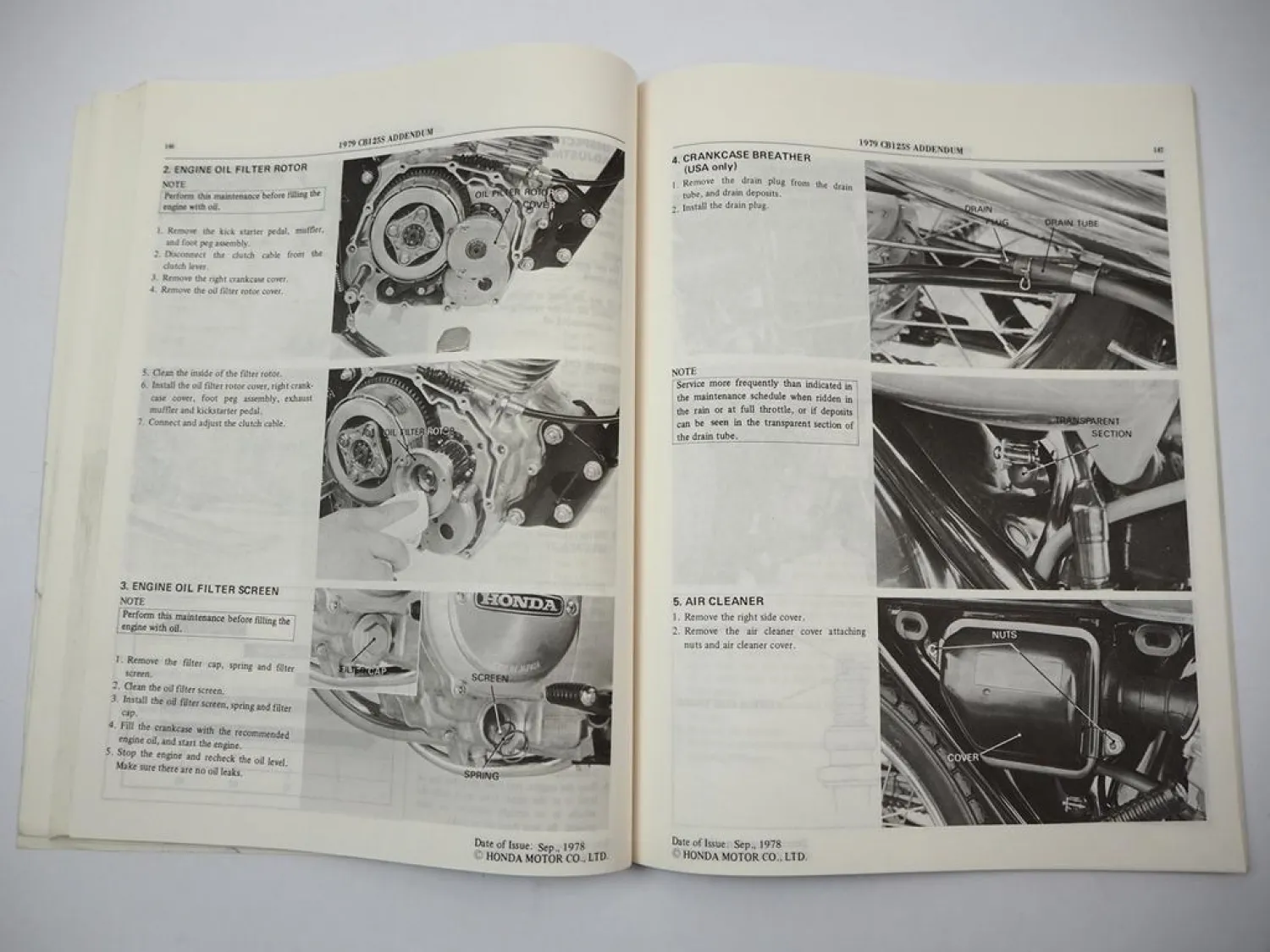 Honda CB100 CL100 SL100 CB125 S J CD125S SL125 TL125 Shop Repair Manual 1978 Werkstatthandbuch