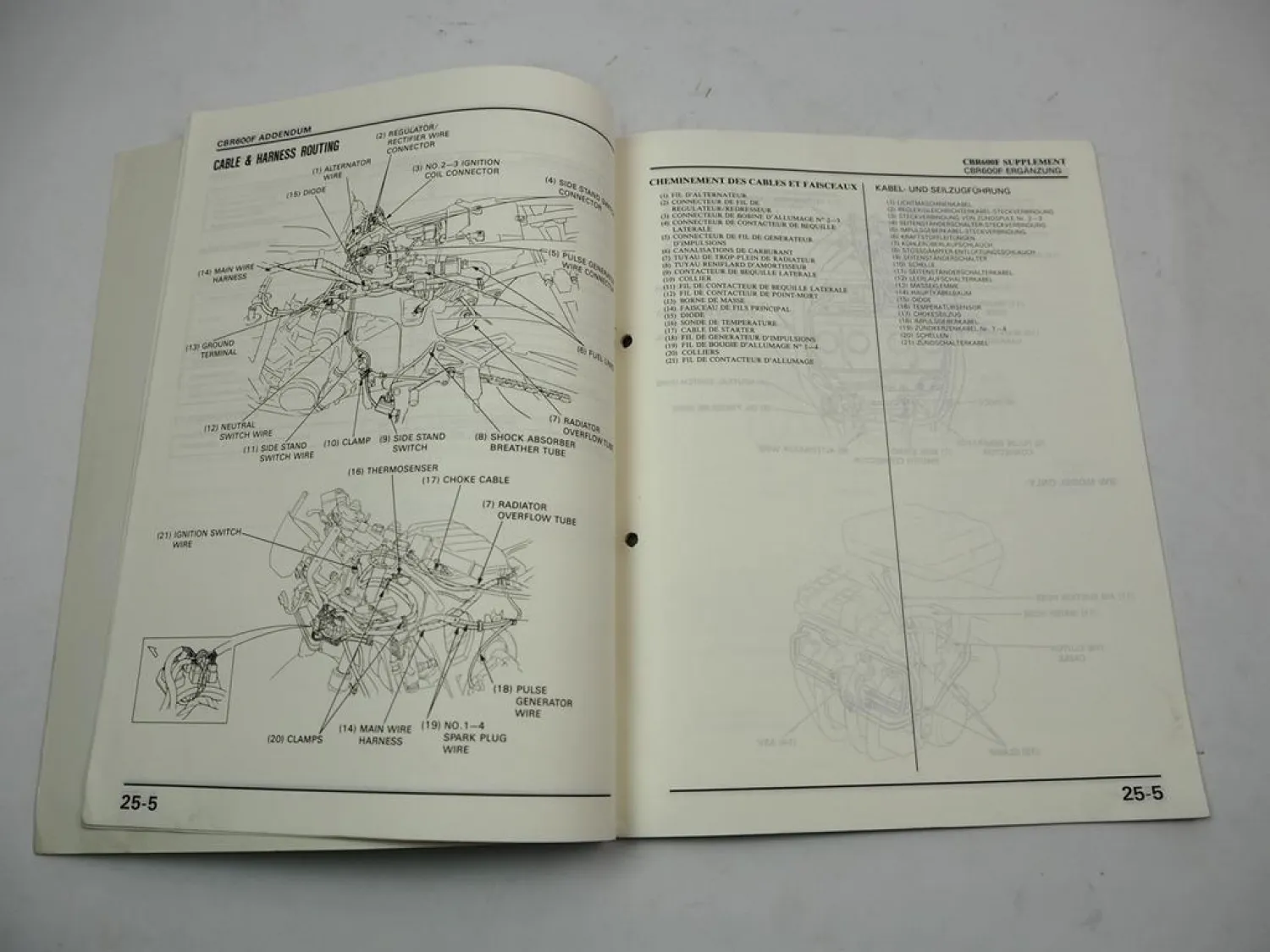 Honda CBR600F PC23 1988 Werkstatthandbuch Ergänzung Shop Manual Reparaturanleitung