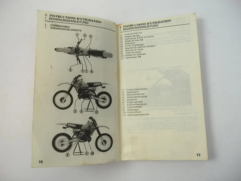 Honda CR250R Bedienungsanleitung Owners Manual Fahrer-Handbuch 1981