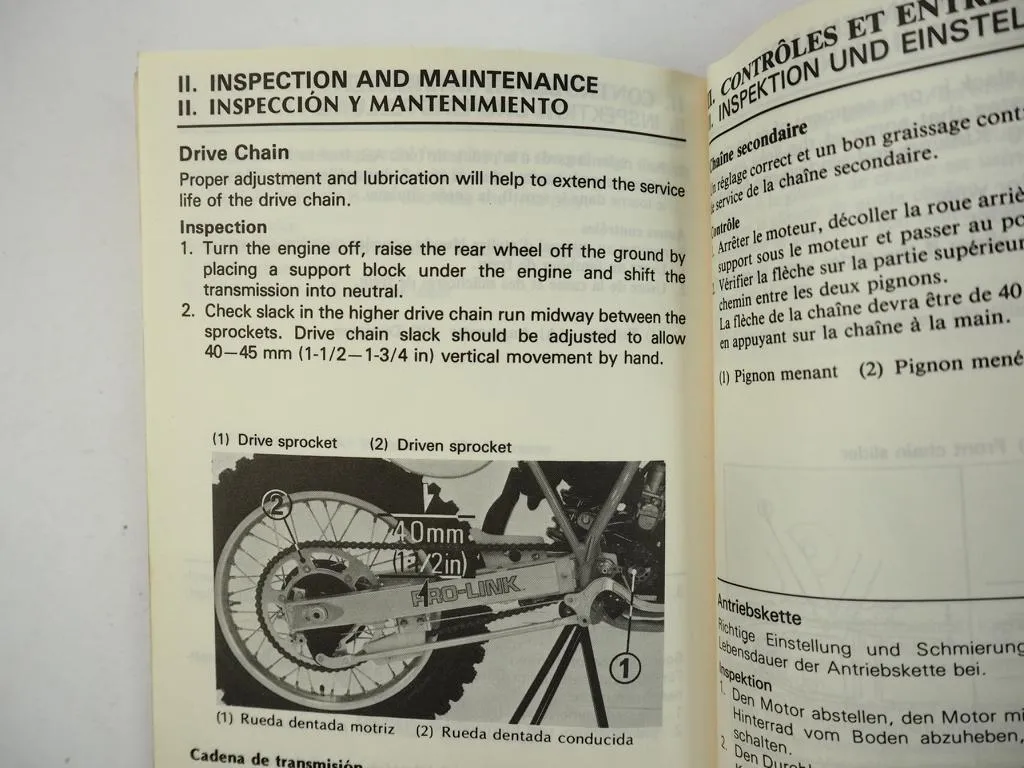 Honda CR250R Bedienungsanleitung Owners Manual Fahrer-Handbuch 1981