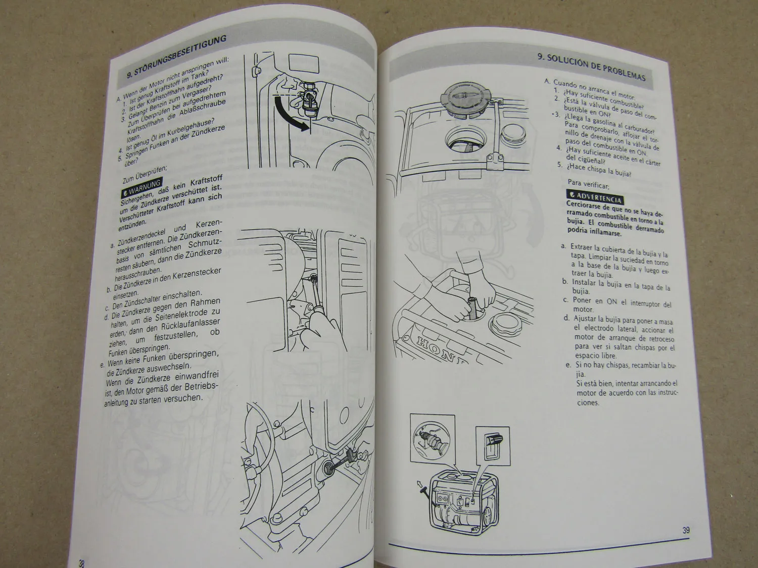 Honda EB 2880 3800 Generator Bedienungsanleitung Wartung Owners Manual 1981