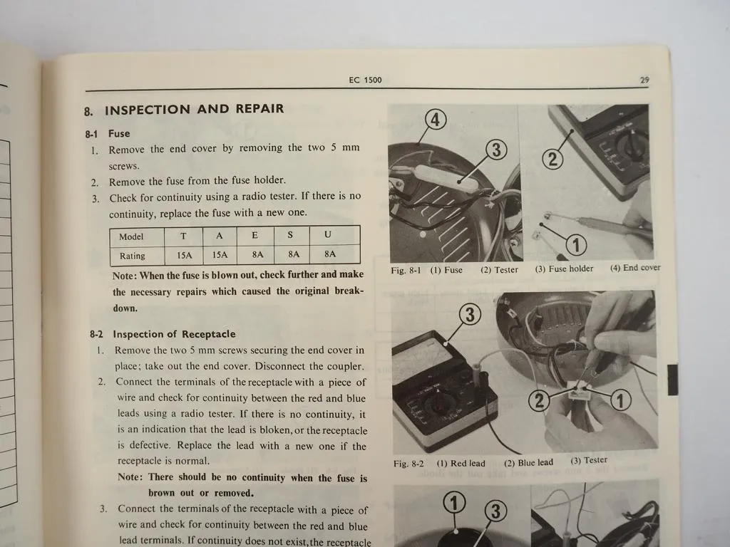 Honda EG1500 EC1500 ED1000 Generator Shop Manual Werkstatthandbuch 1975