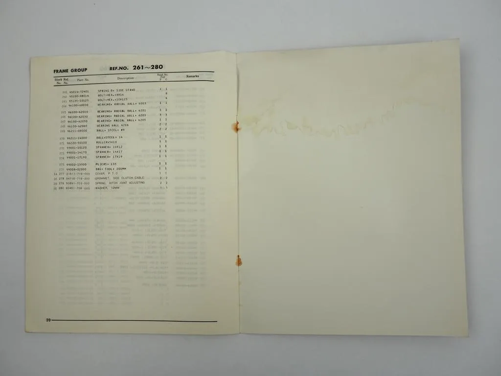 Honda F42 K1 Tiller Einachsschlepper Ersatzteilliste Parts List 1974