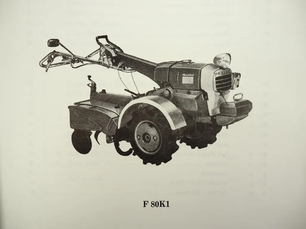 Honda F80K1 Einachsschlepper Ersatzteilliste Parts List 1972