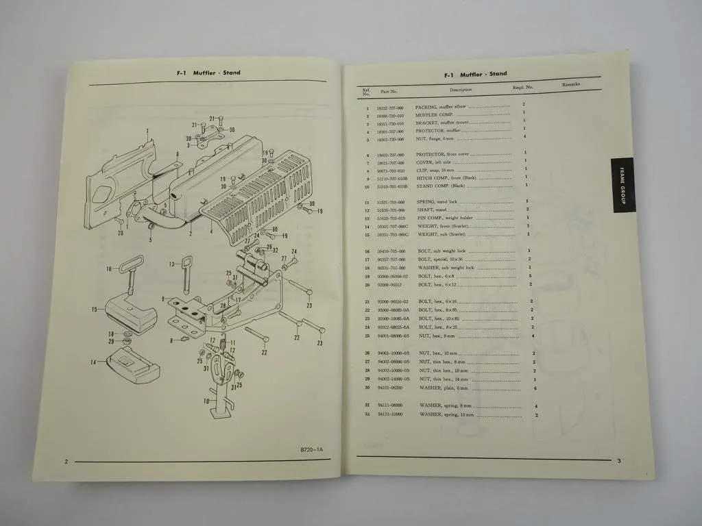 Honda F80K1 Einachsschlepper Ersatzteilliste Parts List 1972