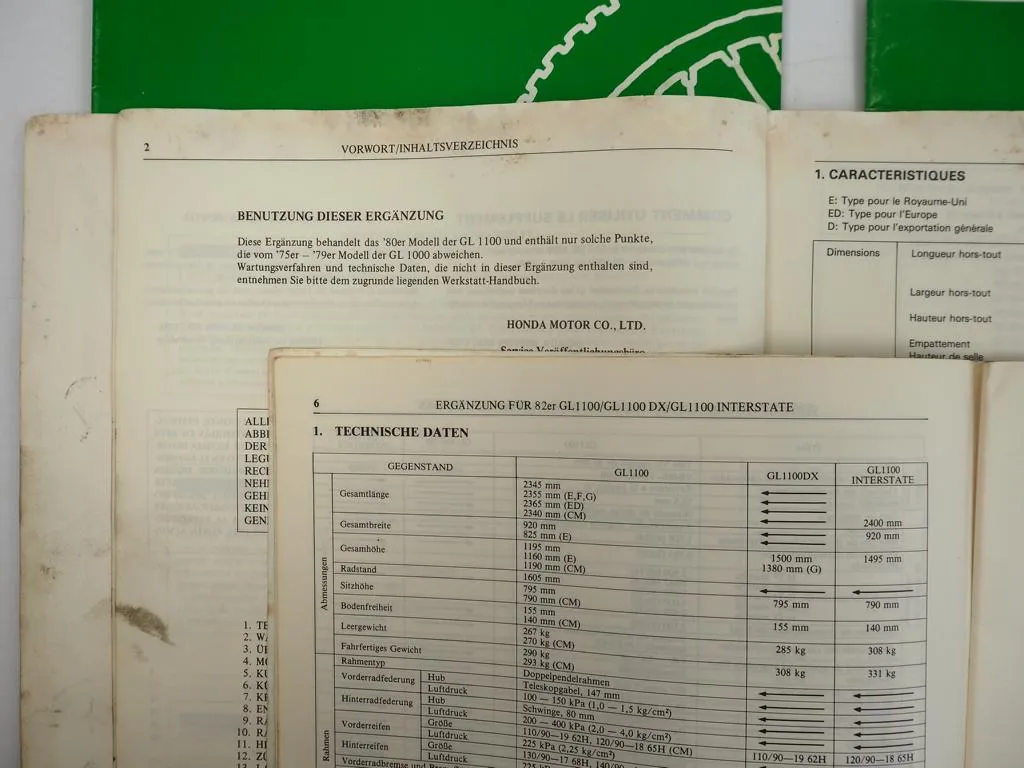 Honda GL1100/DX/Interstate Werkstatthandbuch Ergänzung 1980-1982
