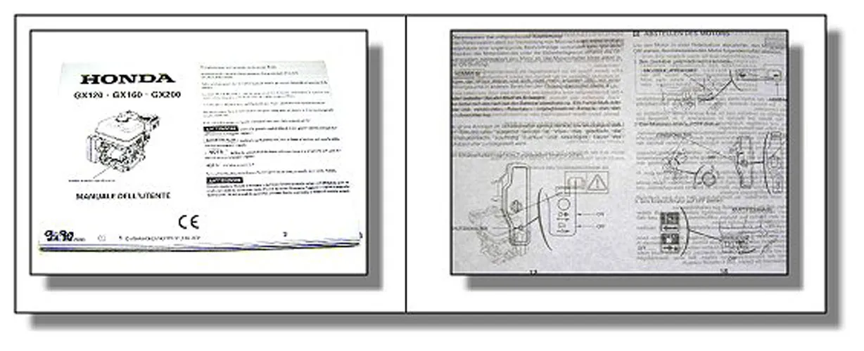 Honda GX 120 160 200 Motor Bedienungsanleitung Owners Manual Instrukrtiehandleid