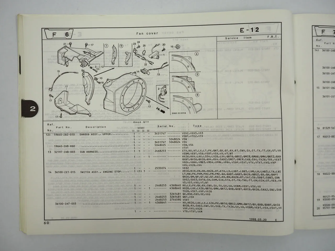 Honda GX160 K1 Motor General Purpose Engine Ersatzteilliste Parts Catalog 1998