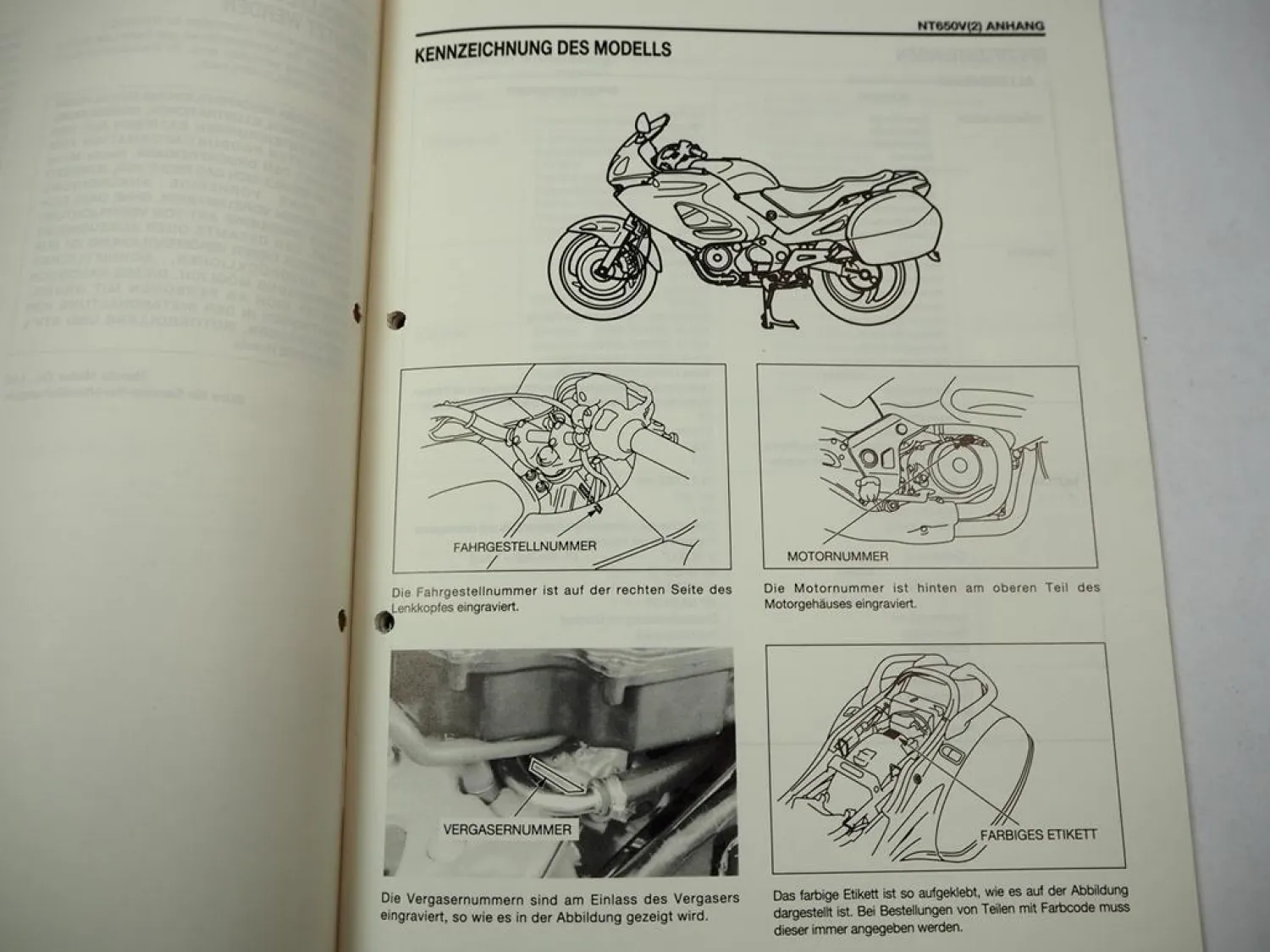 Honda NT650 V2 RC47 Deauville Ergänzung Werkstatthandbuch Reparaturanleitung