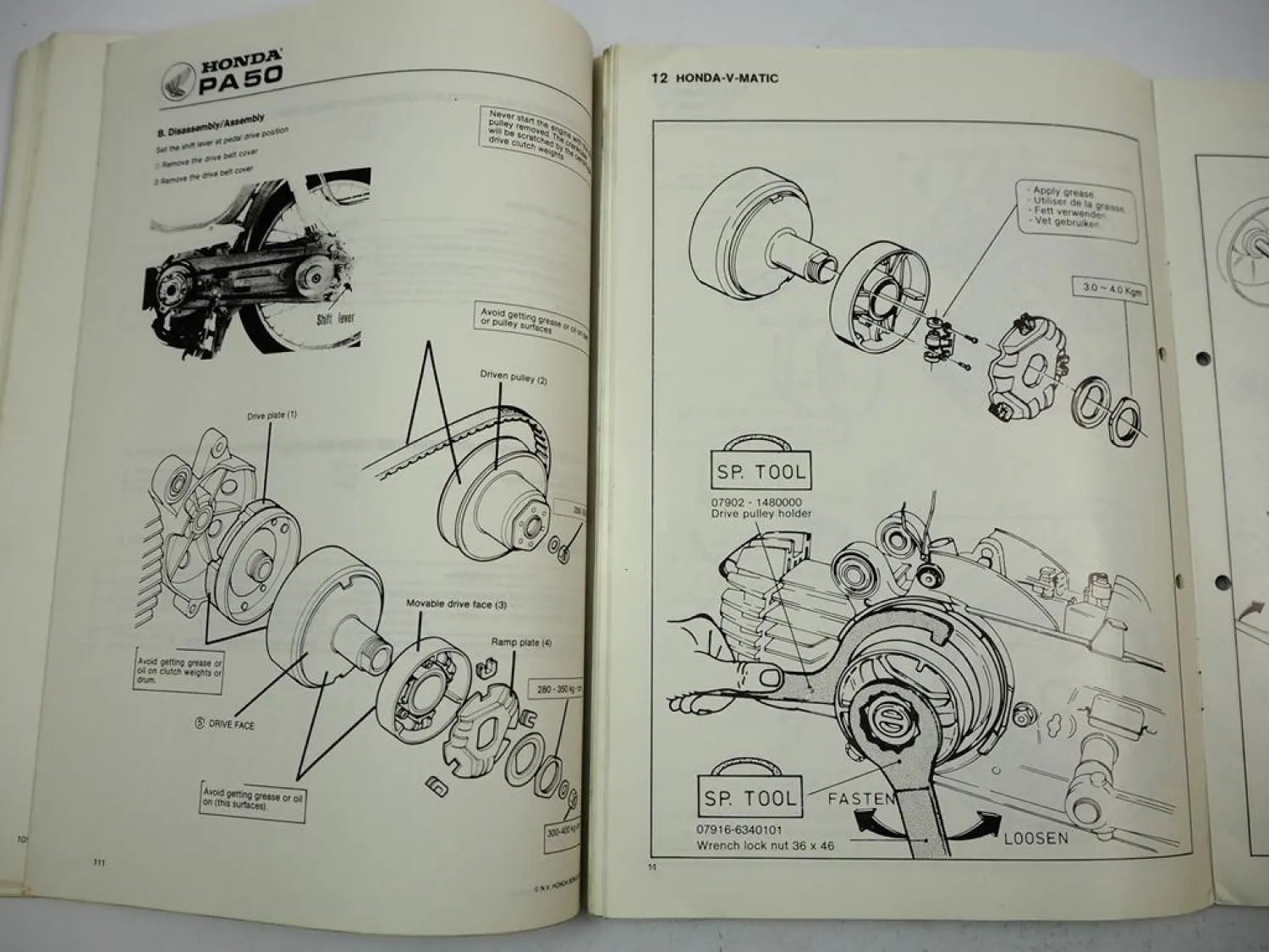 Honda PA 50 Camino Werkstatthandbuch Shop Repair Manual 1976 & 1982