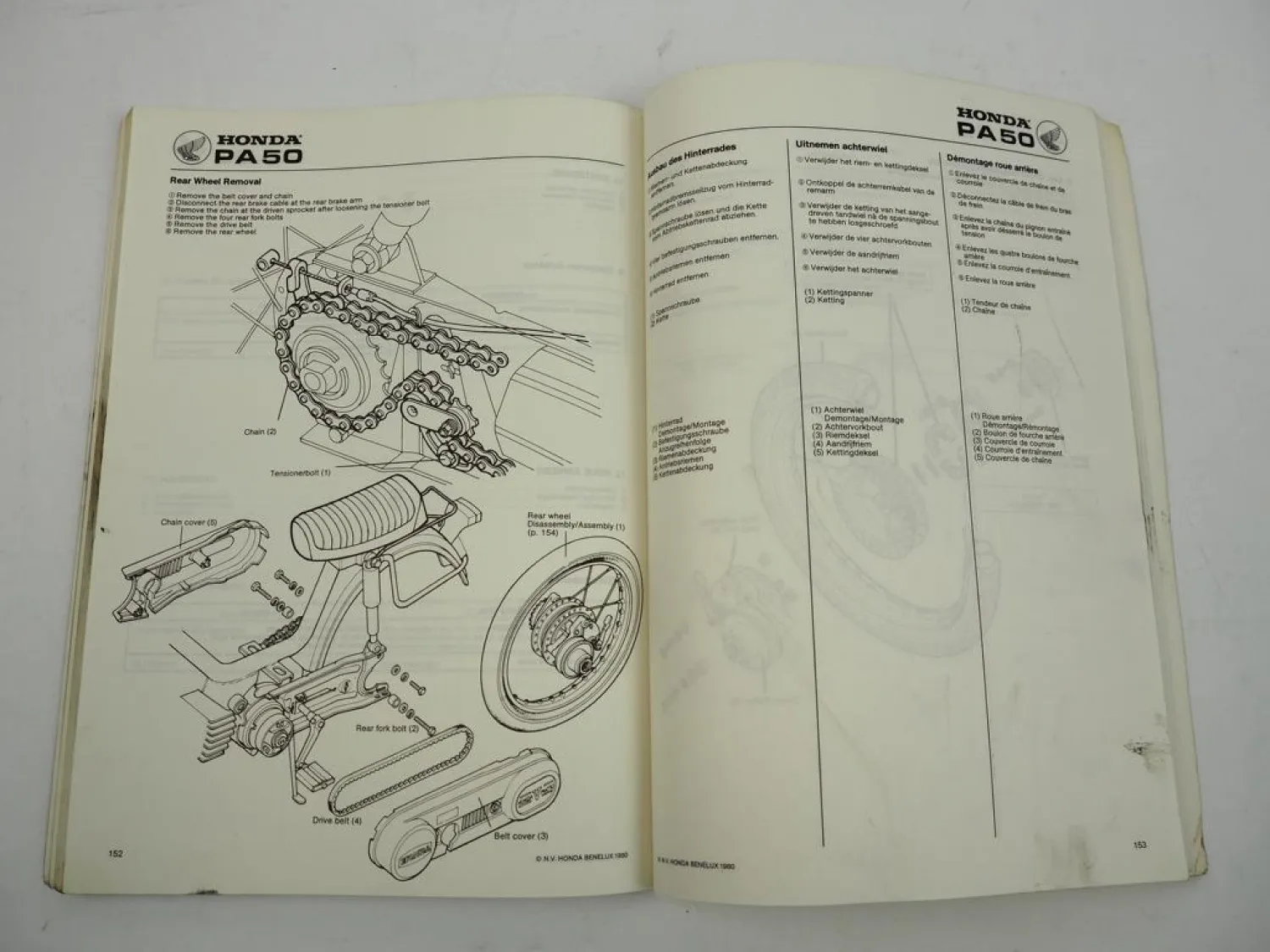 Honda PA50 Camino Werkstatthandbuch Reparaturanleitung Shop Manual 1980