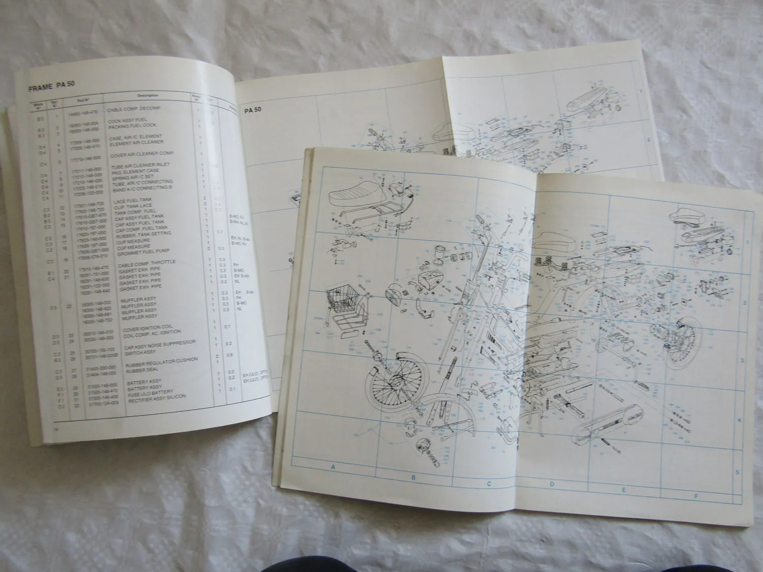 Honda PA50 S DX Spare Parts List Ersatzteilliste in englisch 1978 1981