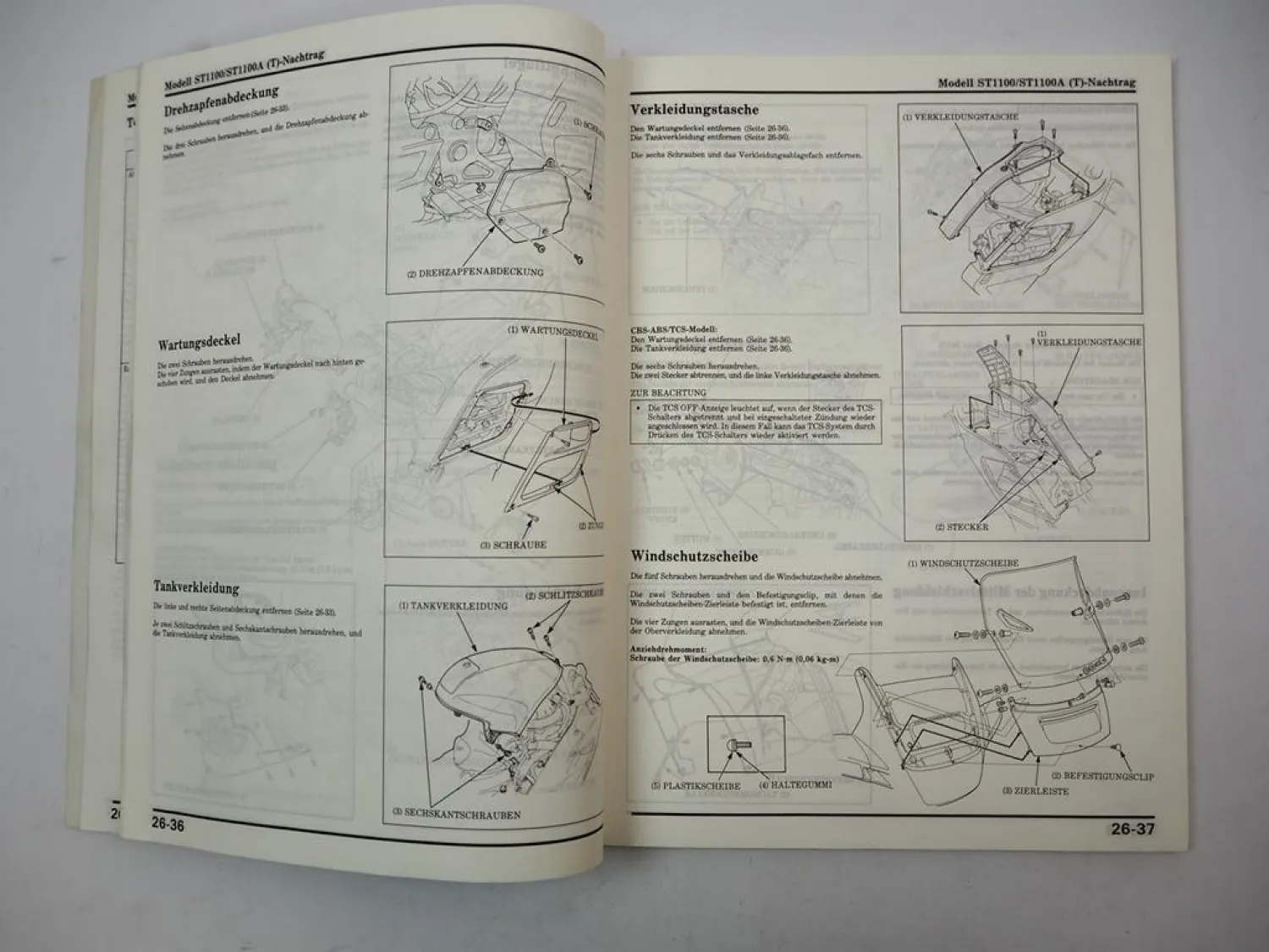 Honda ST 1100 / A (T) European SC26 Werkstatthandbuch 1996 Ergänzung Reparatur