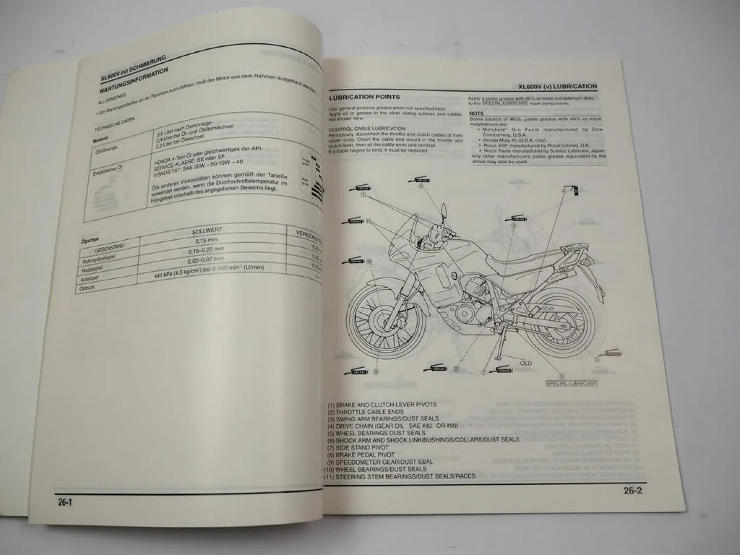 Honda Transalp XL600V v Werkstatthandbuch Reparaturhandbuch Ergänzung 1997