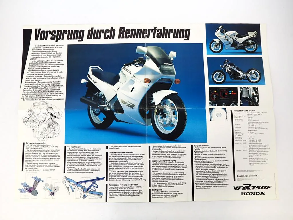Honda VFR750F Motorrad Interceptor Prospekt 1985