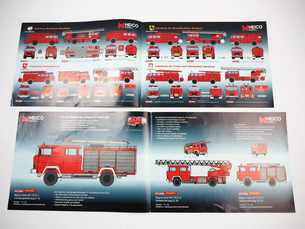 Hornby Heico Pullmann Mercedes Magirus Deutz Feuerwehr Modelle Prospekt
