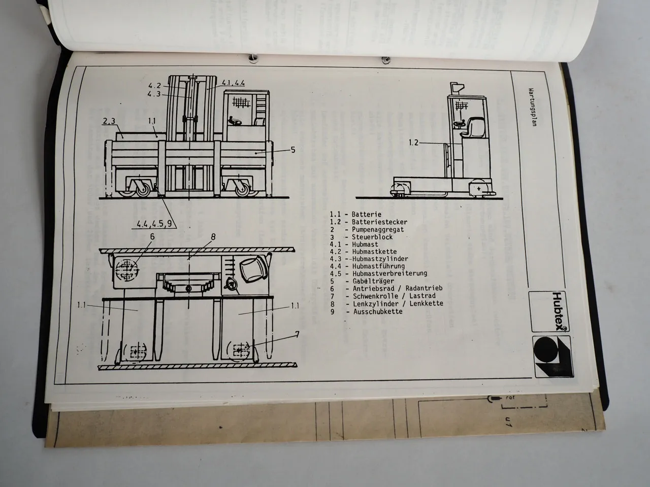Hubtex ESTL 5.0 Seitenstapler Wartungsanleitung Schaltplan 1976