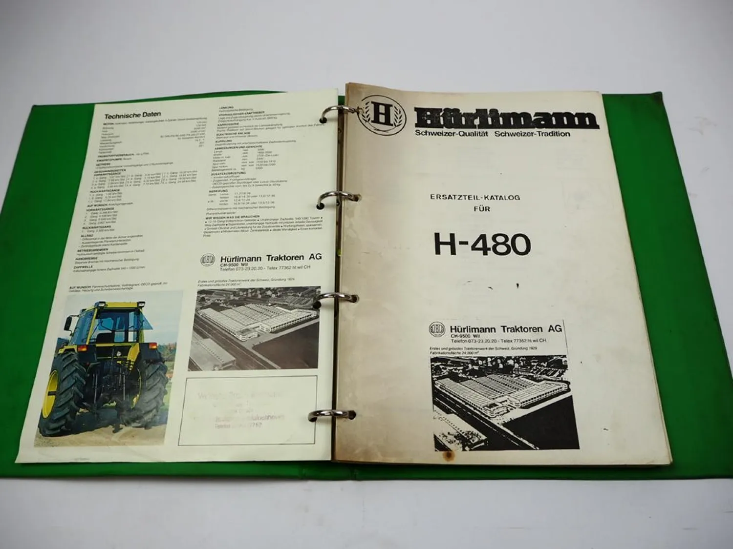 Hürlimann H-480 Schlepper Ersatzteilliste Parti di ricambio ca. 1979