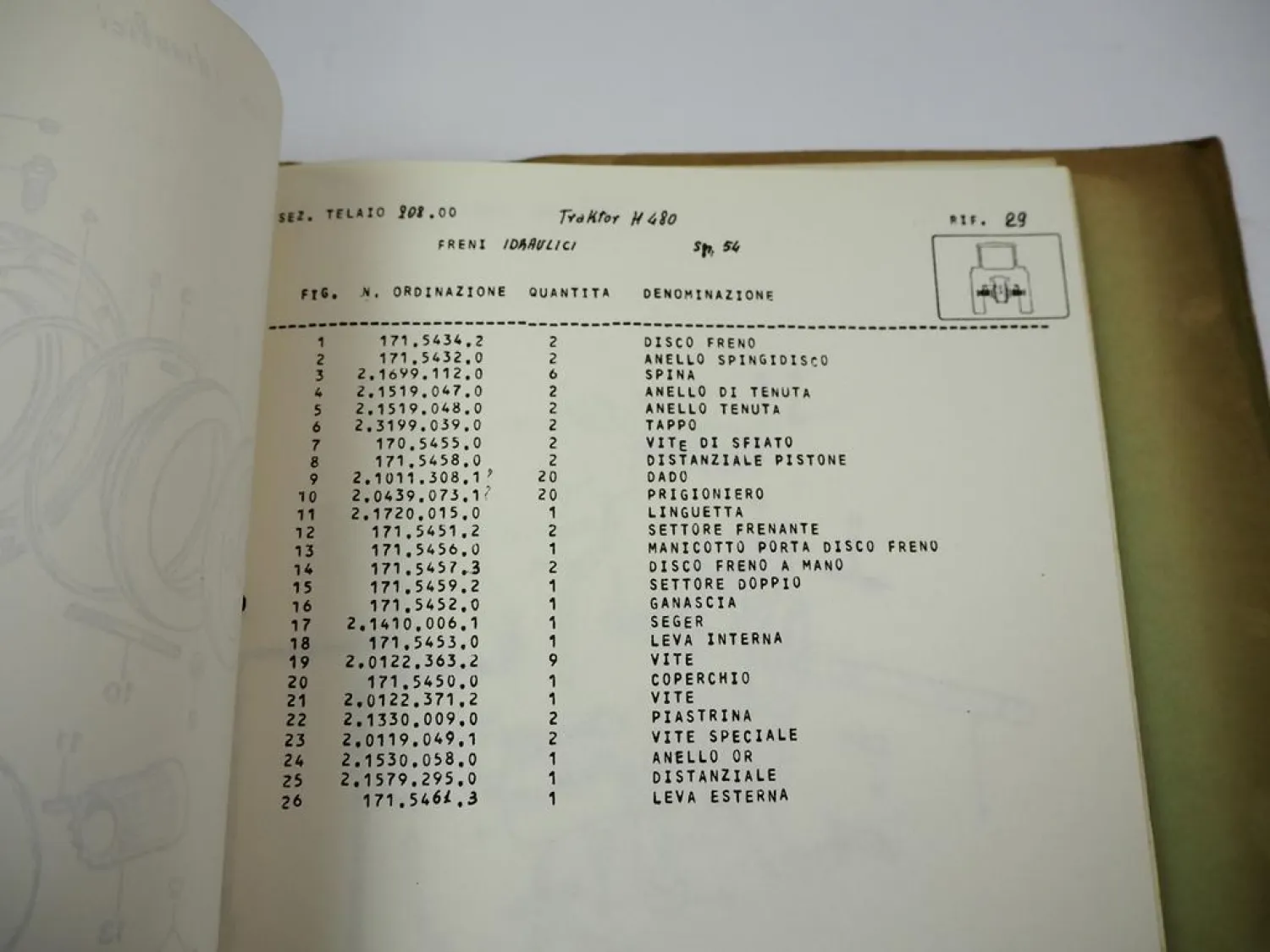 Hürlimann H-480 Schlepper Ersatzteilliste Parti di ricambio ca. 1979