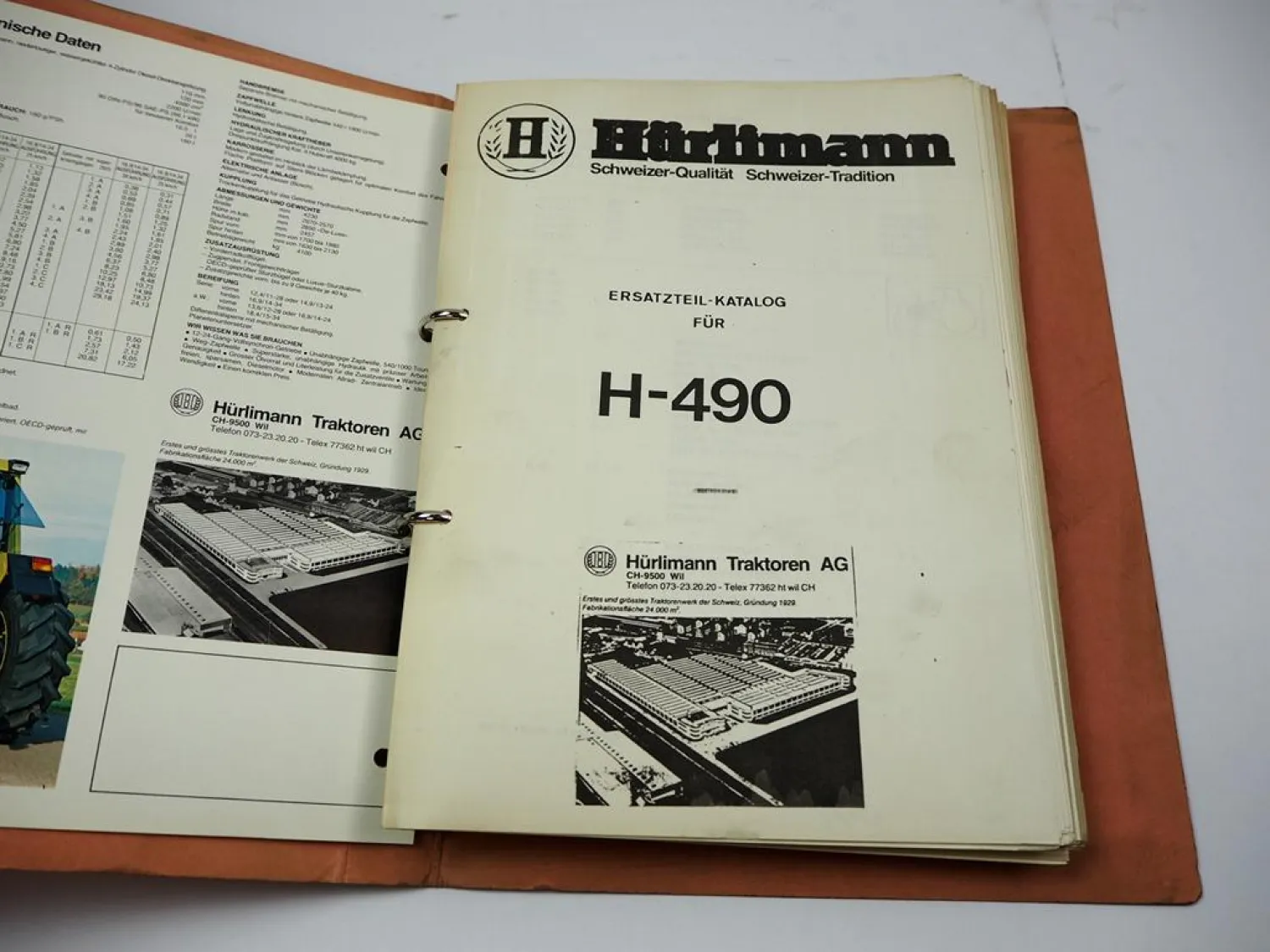 Hürlimann H-490 Schlepper Ersatzteilliste Parti di ricambio 1979