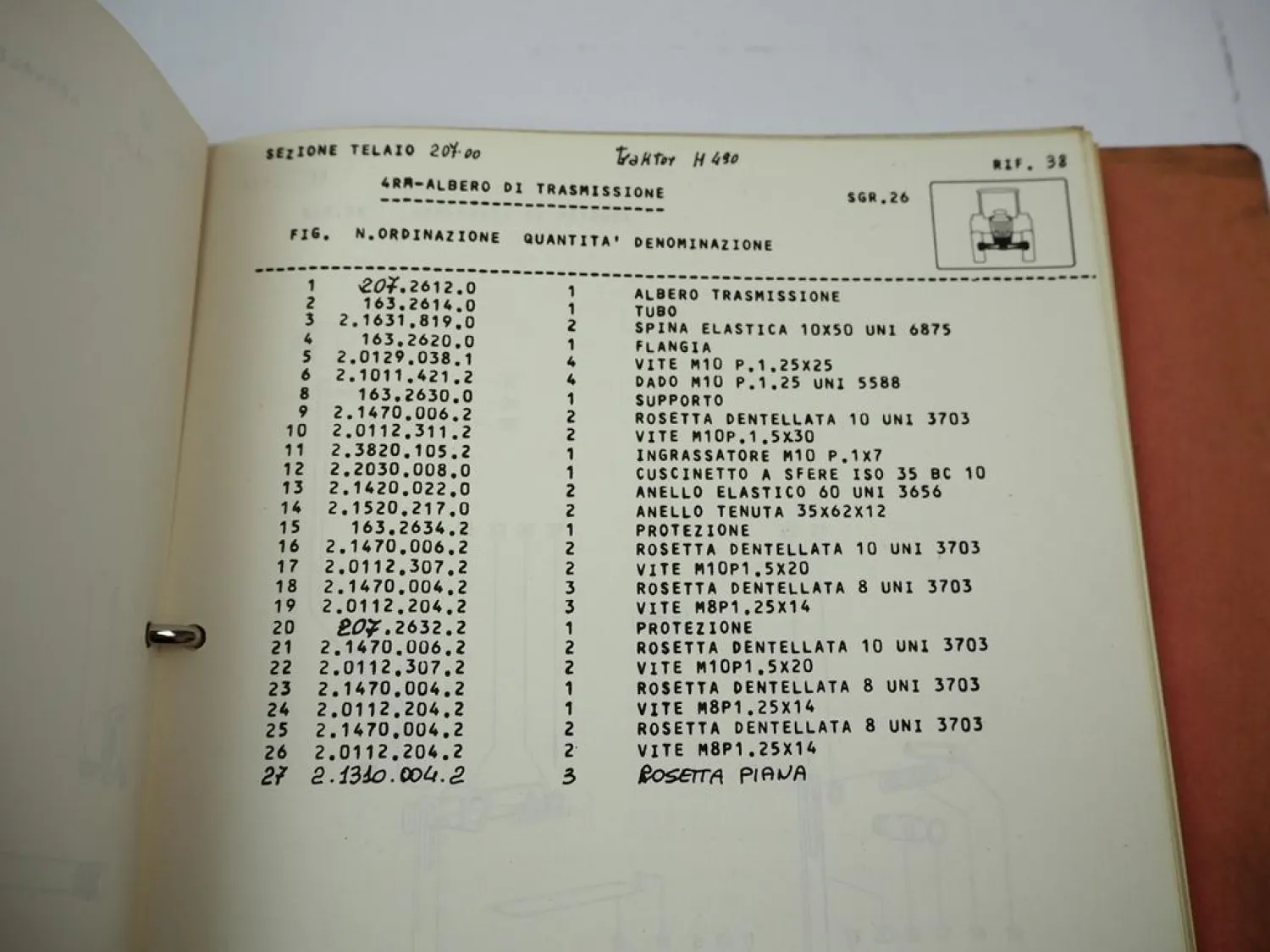 Hürlimann H-490 Schlepper Ersatzteilliste Parti di ricambio 1979