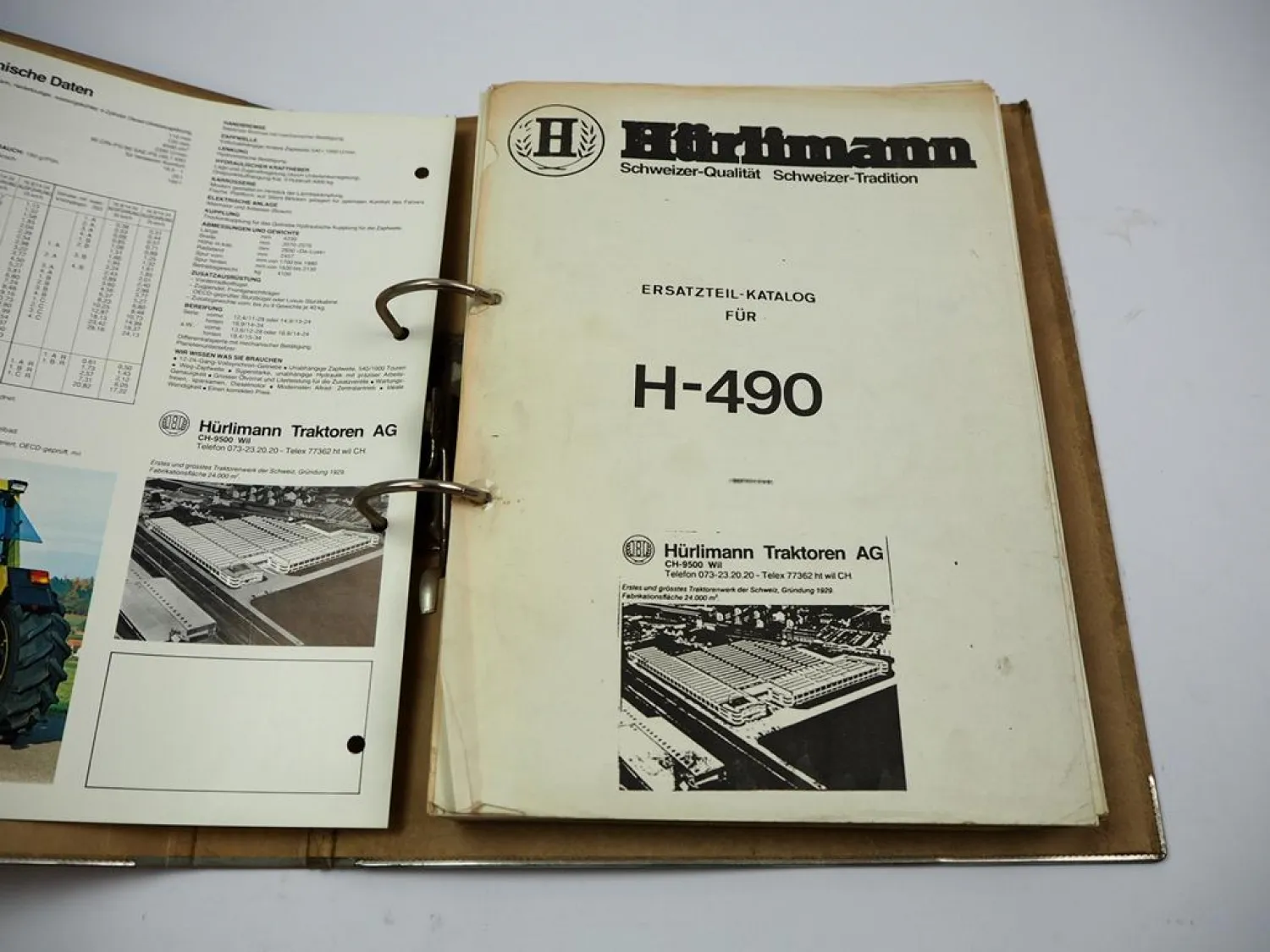 Hürlimann H-490 Schlepper Ersatzteilliste Parti di ricambio ca. 1979