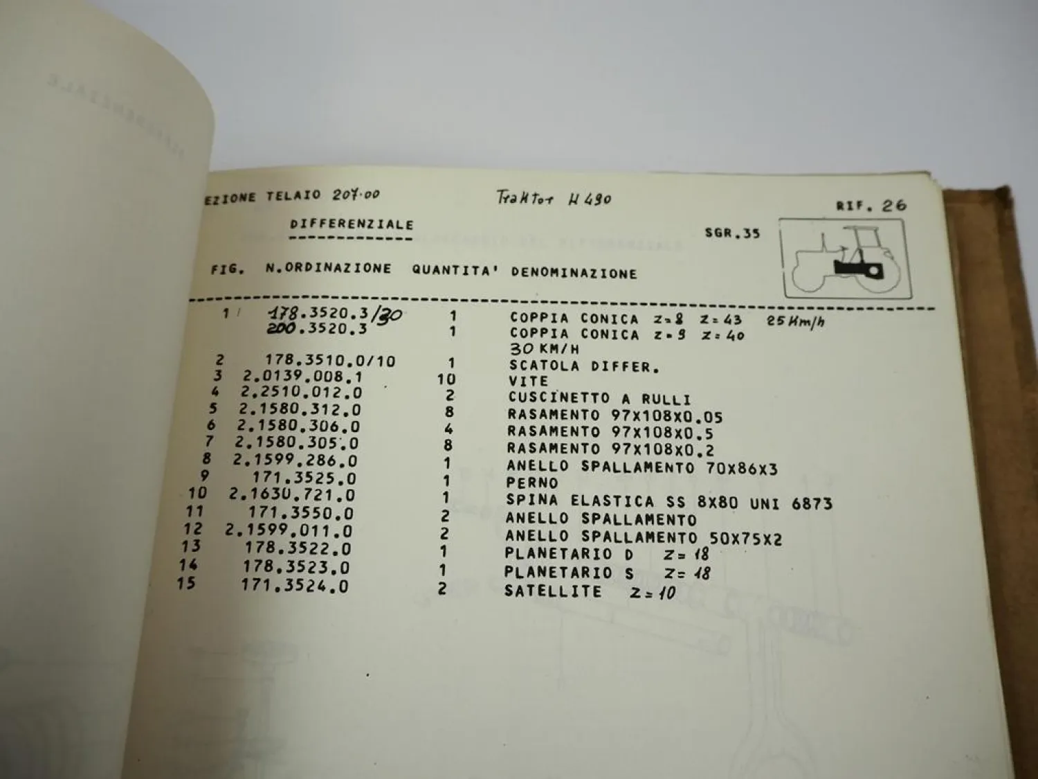 Hürlimann H-490 Schlepper Ersatzteilliste Parti di ricambio ca. 1979