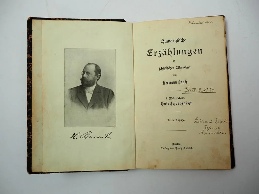 Humoristische Erzählungen in schlesischer Mundart Hermann Bauch Breslau ca. 1900