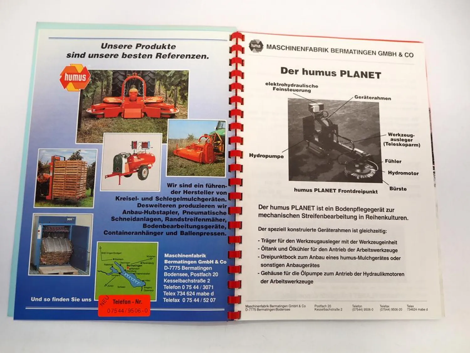 Humus WM KM KMF HU AF Mulchgeräte für Obstbau Weinbau Prospekt Preisliste 1993