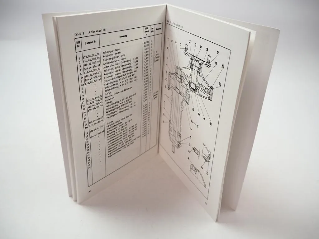 Hurth 819 Schlepper Getriebe Bedienungsanleitung Ersatzteilliste