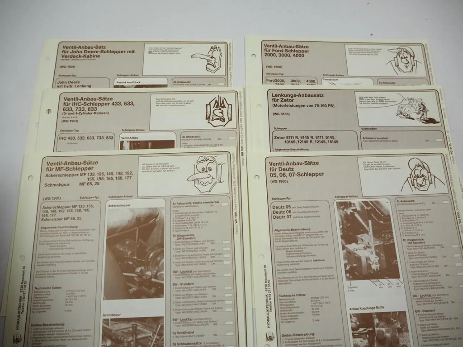 Hydraulik Anbausätze für Traktor Fendt MB-Trac IHC Deutz Eicher Massey Ferguson