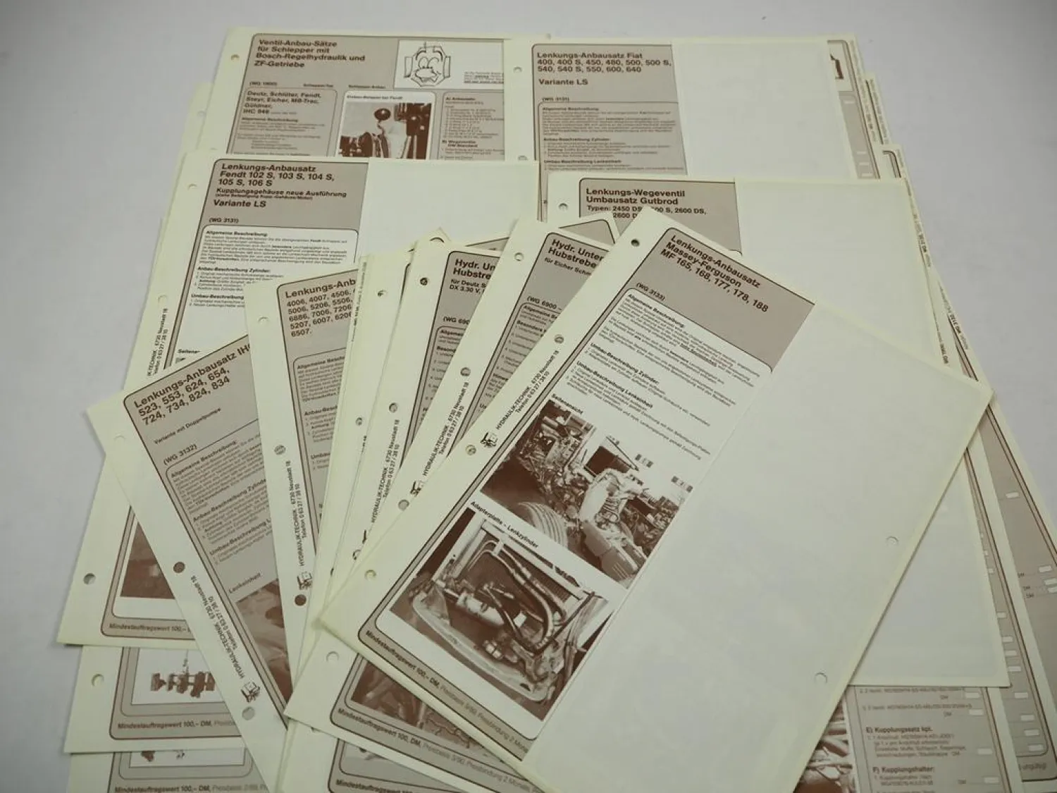 Hydraulik Anbausätze für Traktor Fendt MB-Trac IHC Deutz Eicher Massey Ferguson