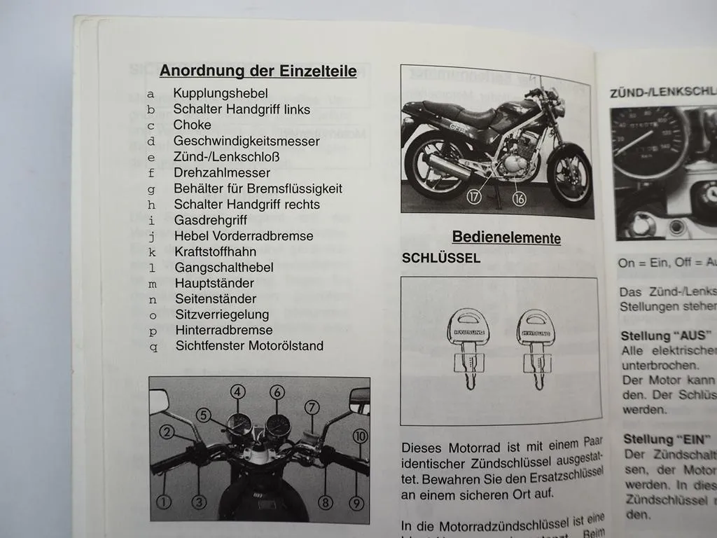 Hyosung GF125 Motorrad Betriebsanleitung 1998