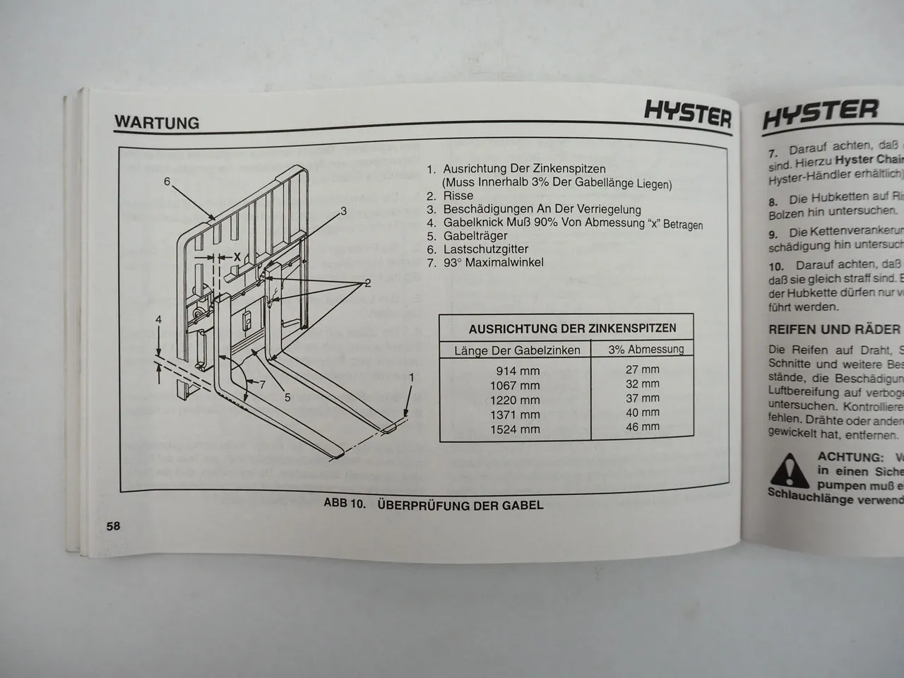 Hyster J 1.60 1.80 2.00 XMT Gabelstapler G160 Bedienungsanleitung 1997