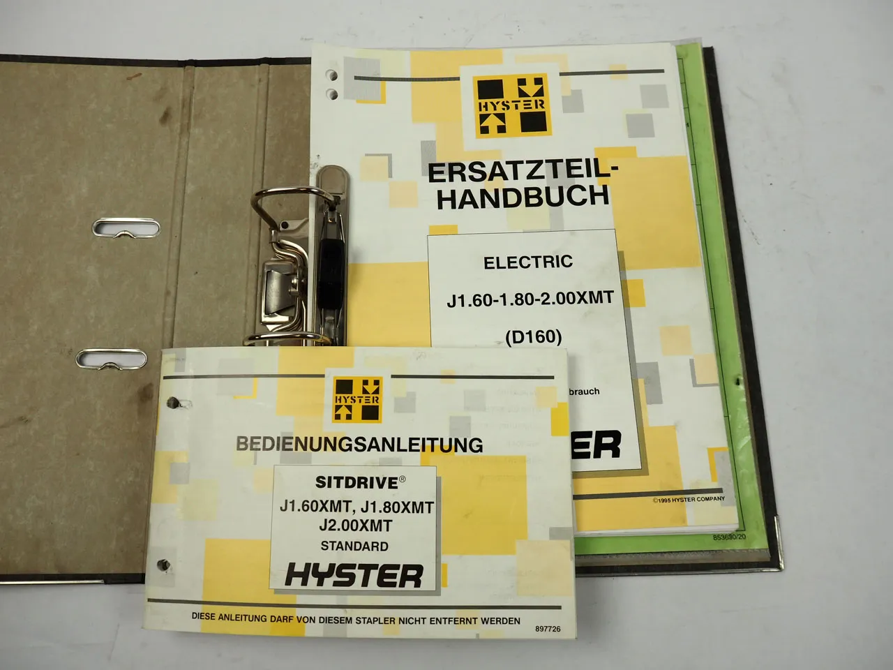 Hyster J 1.60 1.80 2.00 XMT Sitdrive D160 Betriebsanleitung Ersatzteilliste 1995