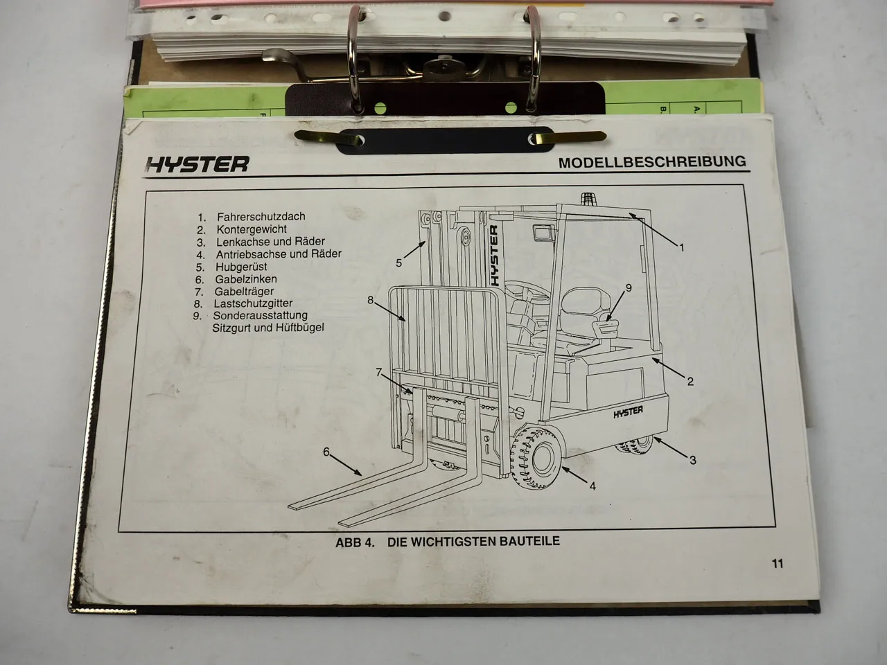 Hyster J 1.60 1.80 2.00 XMT Sitdrive D160 Betriebsanleitung Ersatzteilliste 1996